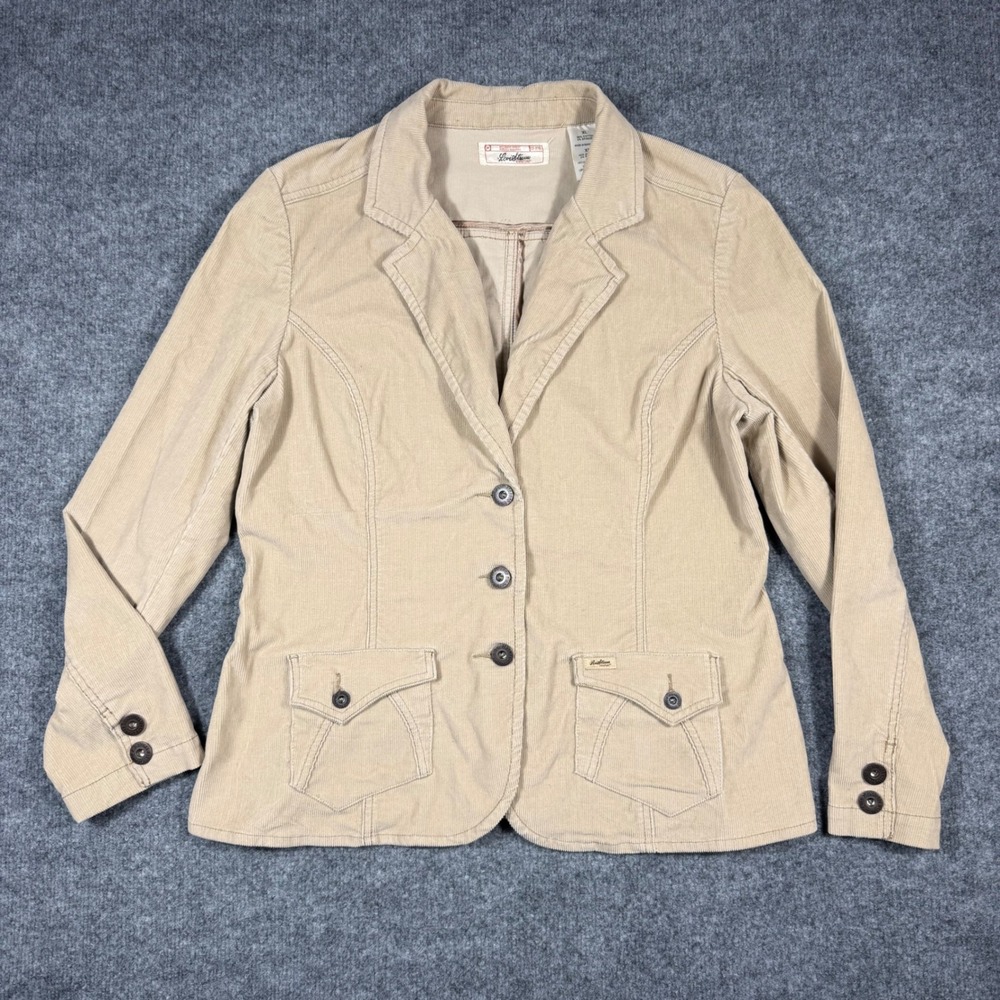 Vtg Levi Strauss Corduroy Blazer Women XL Tan Cotton Spandex Y2K  EUC